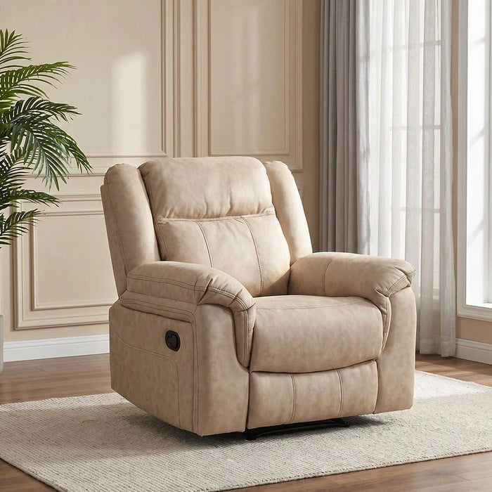Elixis 1 Seater Air Leather Recliner - Dark Beige