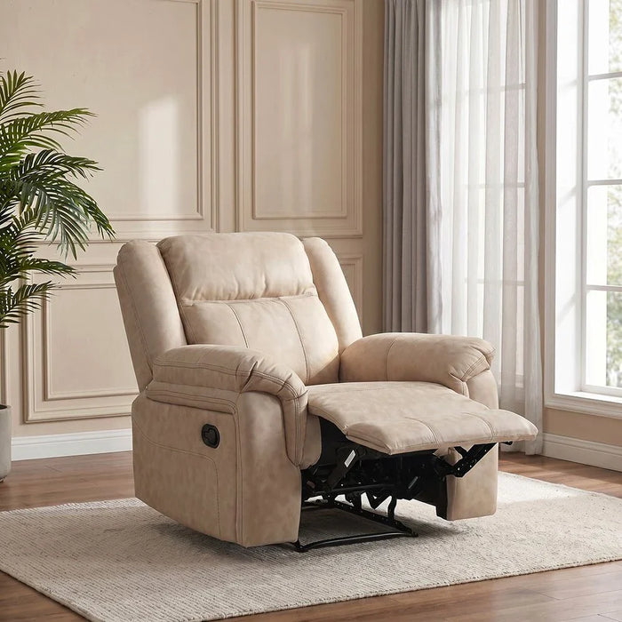 Elixis 1 Seater Air Leather Recliner - Dark Beige