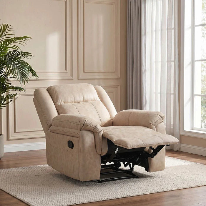 Elixis 1 Seater Air Leather Recliner - Dark Beige
