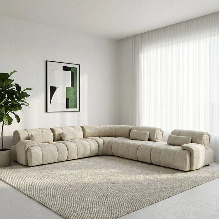 Arden Sectional Corner Fabric  Sofa -Beige