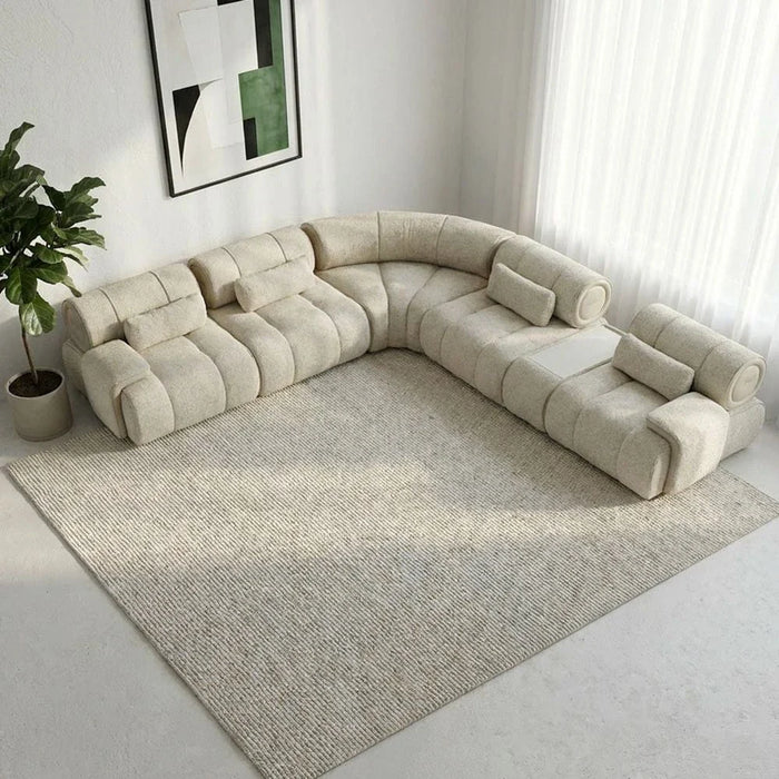 Arden Sectional Corner Fabric  Sofa -Beige
