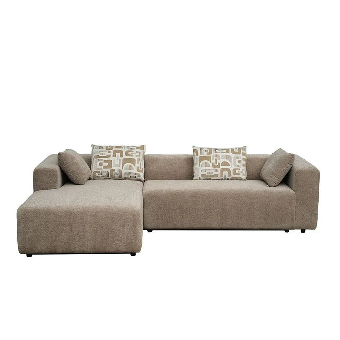 Velora Fabric Left Corner Sofa Bed - Brown