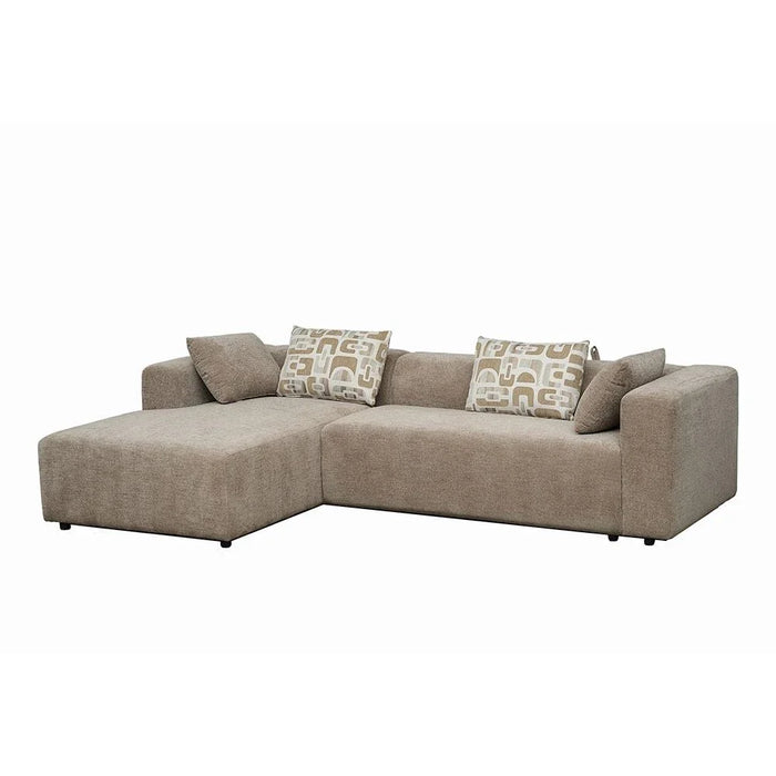 Velora Fabric Left Corner Sofa Bed - Brown