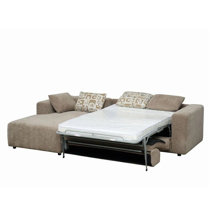 Velora Fabric Left Corner Sofa Bed - Brown
