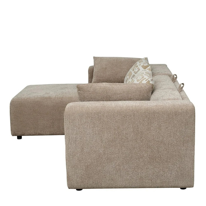 Velora Fabric Left Corner Sofa Bed - Brown