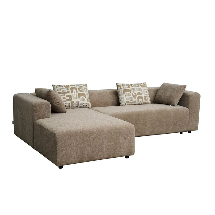 Velora Fabric Left Corner Sofa Bed - Brown