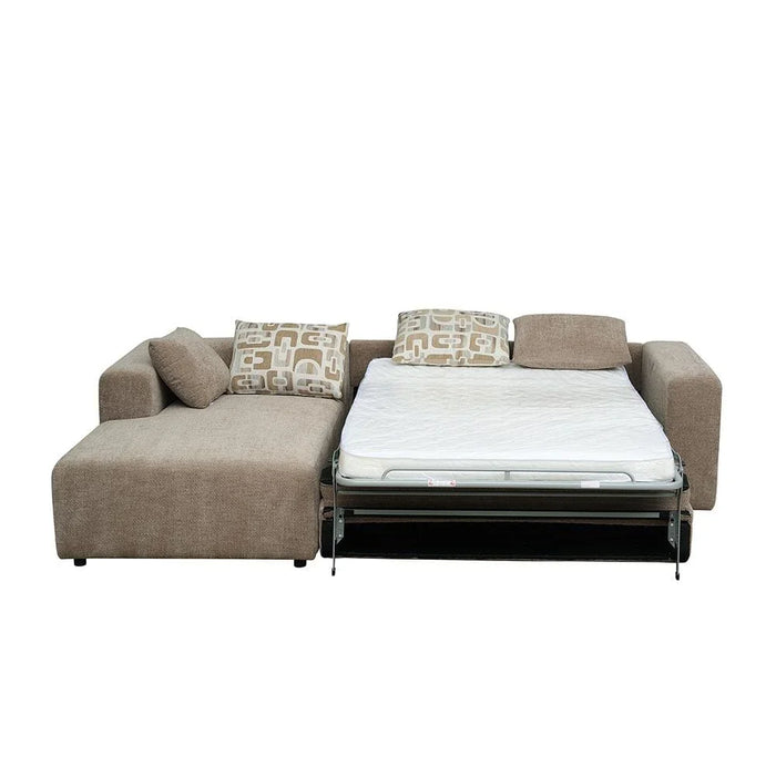 Velora Fabric Left Corner Sofa Bed - Brown