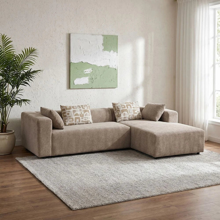 Velora Fabric Right Corner Sofa Bed - Brown