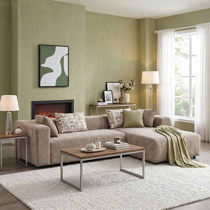 Velora Fabric Right Corner Sofa Bed - Brown