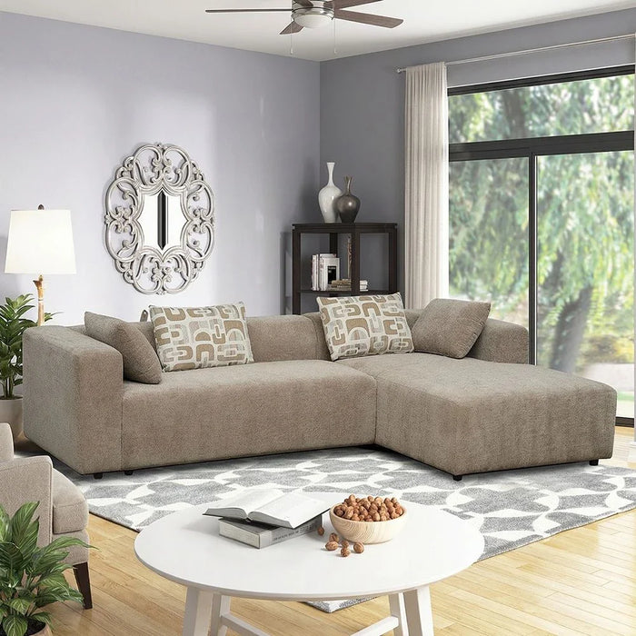 Velora Fabric Right Corner Sofa Bed - Brown