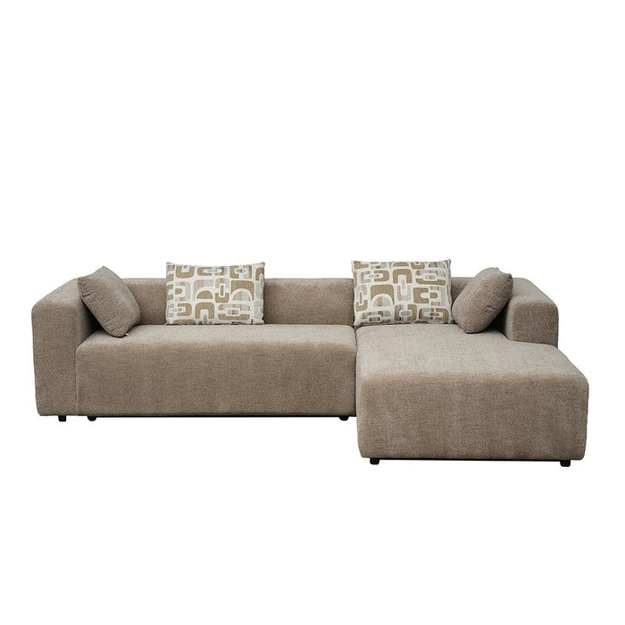 Velora Fabric Right Corner Sofa Bed - Brown