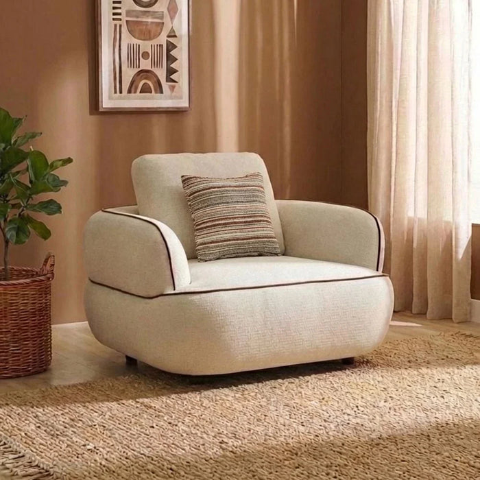 Brenna 1 Seater Fabric Sofa - Beige