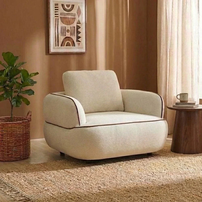 Brenna 1 Seater Fabric Sofa - Beige