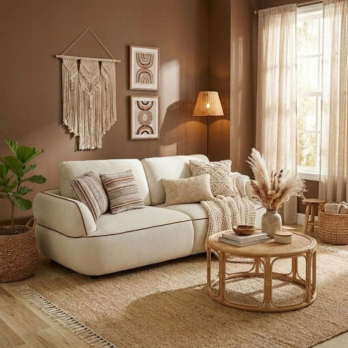 Brenna 2 Seater Fabric Sofa - Beige