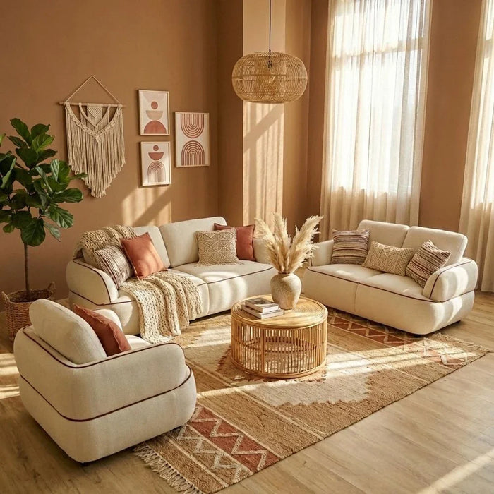 Brenna 2 Seater Fabric Sofa - Beige
