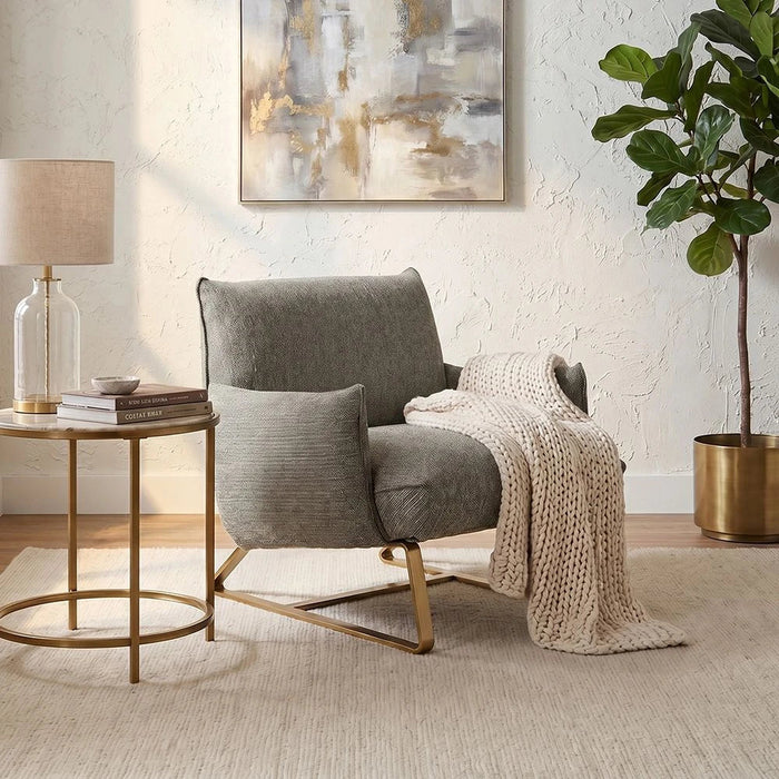 Klay 1 Seater Fabric Accent Chair -Dark Grey