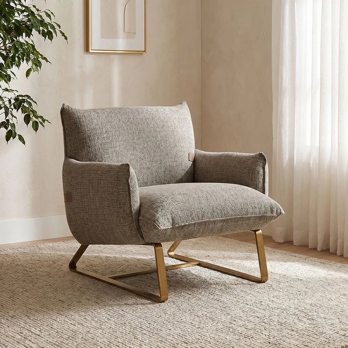 Klay 1 Seater Fabric Accent Chair - Brown