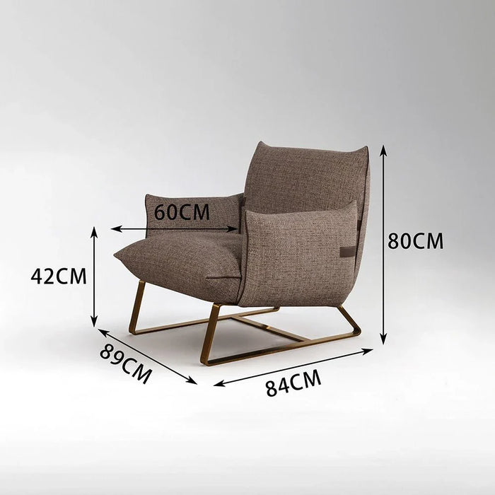 Klay 1 Seater Fabric Accent Chair - Brown