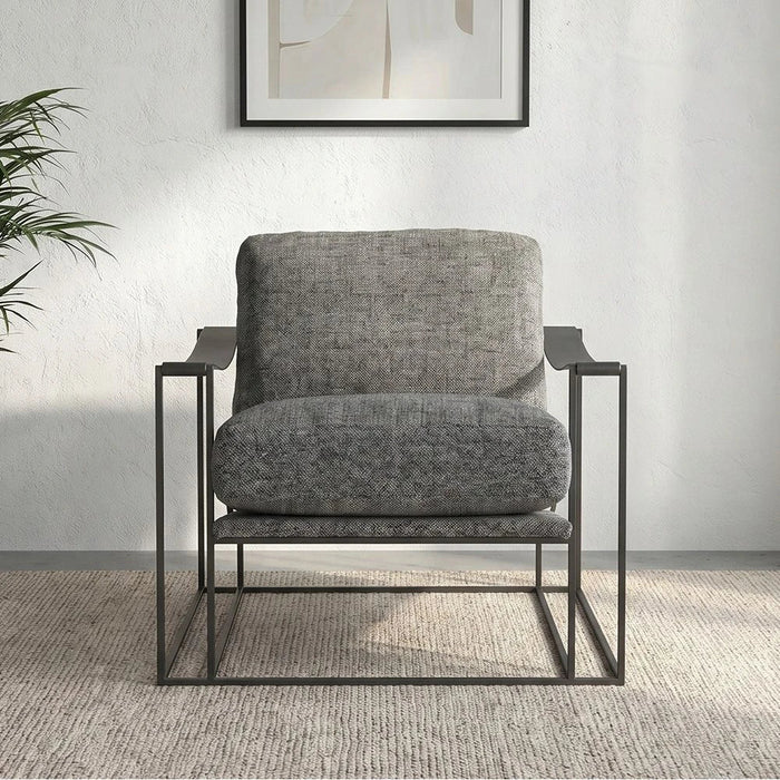 Kena 1-Seater Fabric Accent Chair - Dark Grey/Black - With 2-Year Warranty