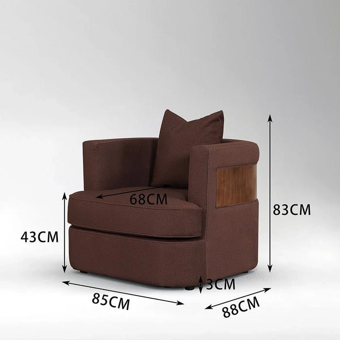 Krish 1-Seater Fabric Sofa - Brown - With 2-Year Warranty