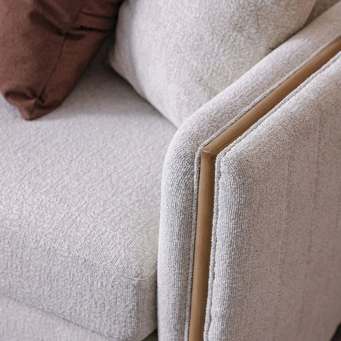 Krish 2 Seater Fabric Sofa - Light Grey/Brown