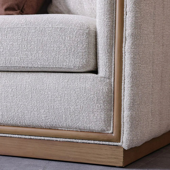 Krish 2 Seater Fabric Sofa - Light Grey/Brown