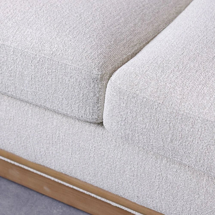 Krish 3 Seater Fabric Sofa - Light Grey/Brown