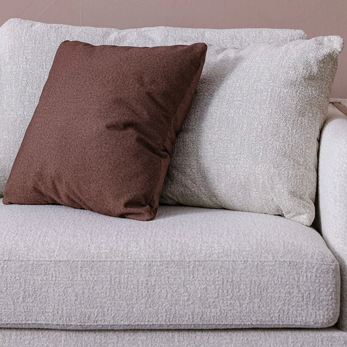 Krish 4 Seater Fabric Sofa - Light Grey/Brown