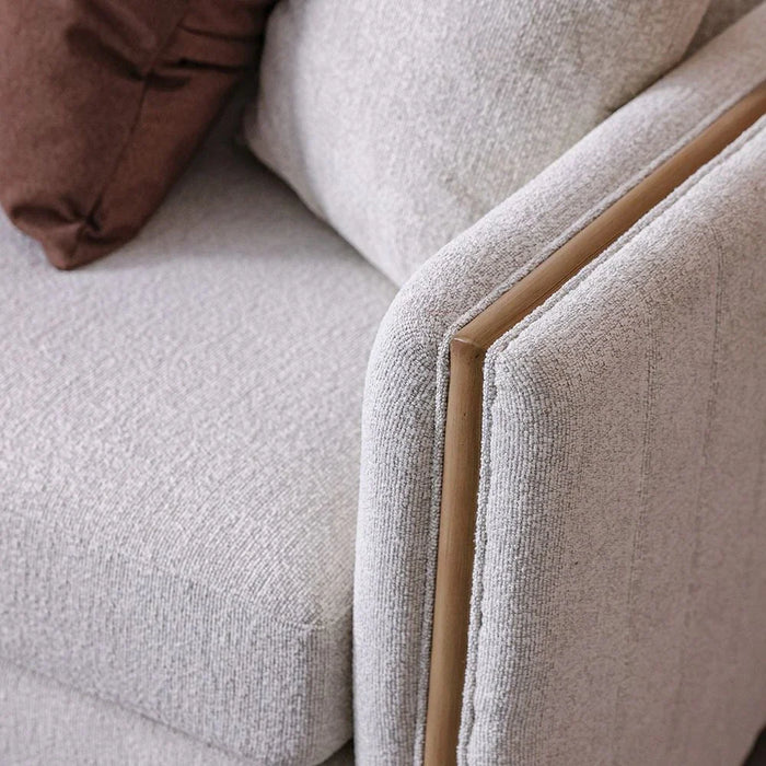 Krish 4 Seater Fabric Sofa - Light Grey/Brown