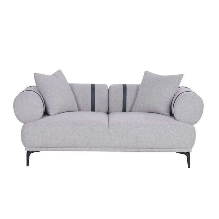 Evie 2 Seater Fabric Sofa - Light Grey / Dark Grey