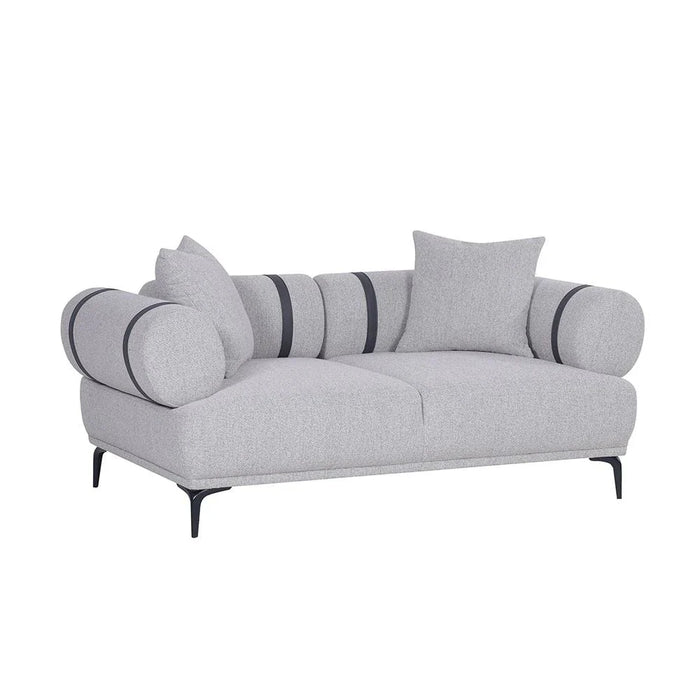 Evie 2 Seater Fabric Sofa - Light Grey / Dark Grey