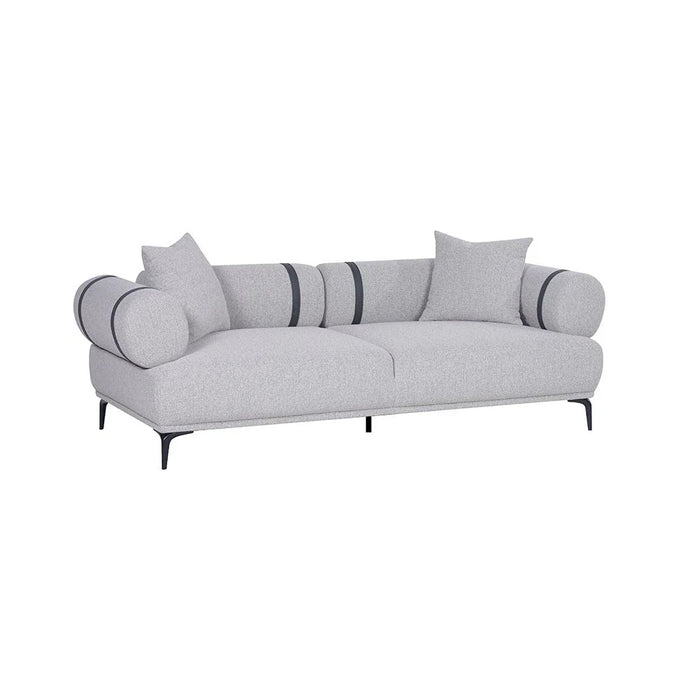 Evie 3 Seater Fabric Sofa - Light Grey / Dark Grey