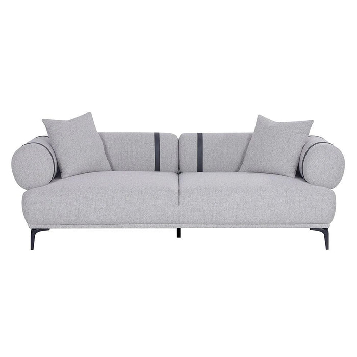 Evie 3 Seater Fabric Sofa - Light Grey / Dark Grey