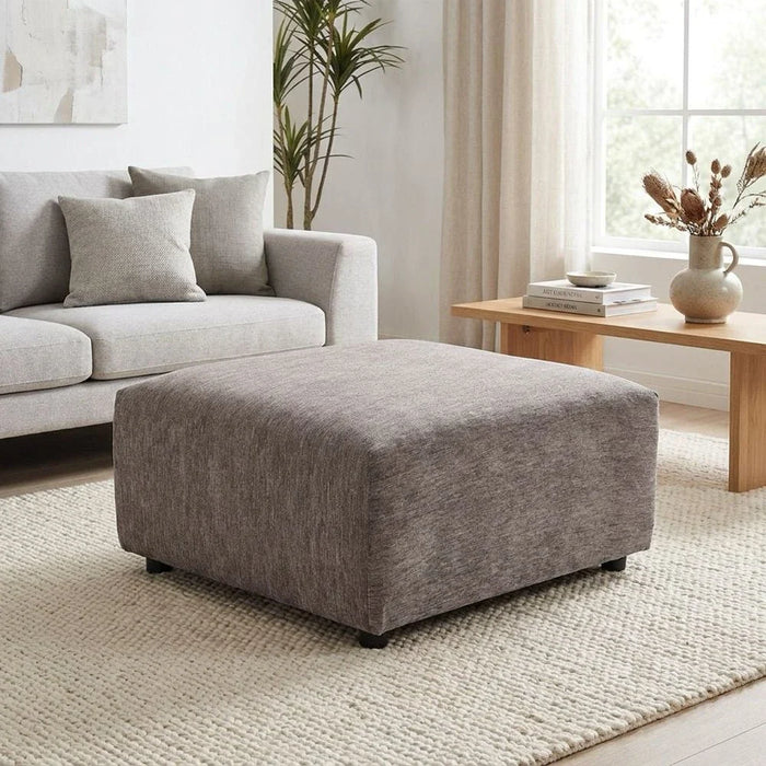 Benjo Ottoman Fabric Modular Sofa - Brown