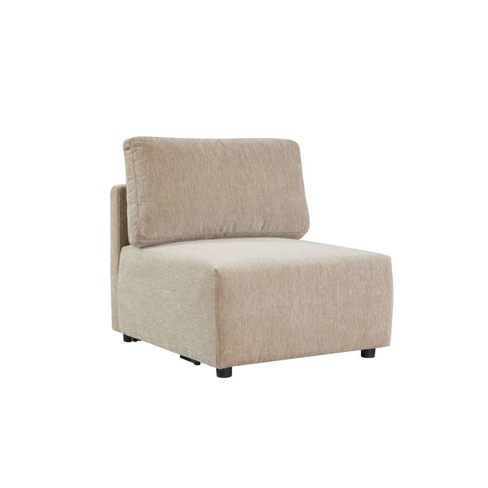 Benjo 1 Seater Armless Fabric Modular Sofa - Champange