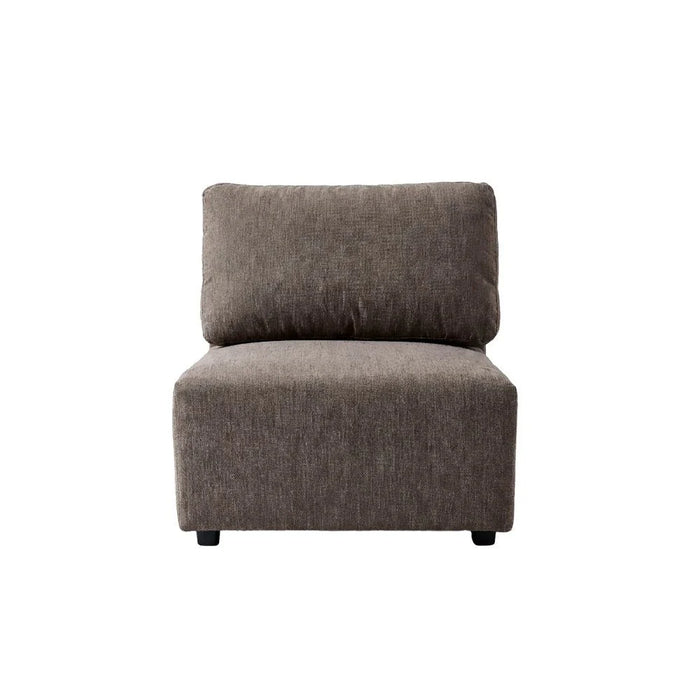 Benjo 1 Seater Armless Fabric Modular Sofa - Brown - With 2-Year Warranty