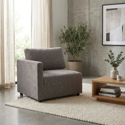 Benjo 1 Seater Left Arm Fabric Modular Sofa - Brown