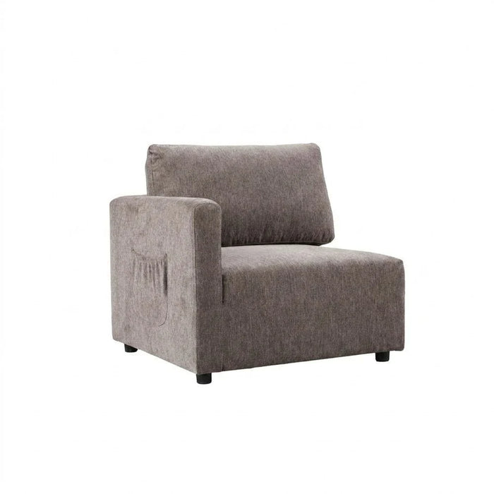 Benjo 1 Seater Left Arm Fabric Modular Sofa - Brown