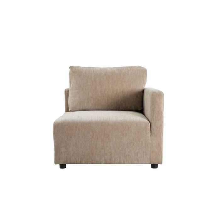 Benjo 1 Seater Right Arm Fabric Modular Sofa - Champagne - With 2-Year Warranty