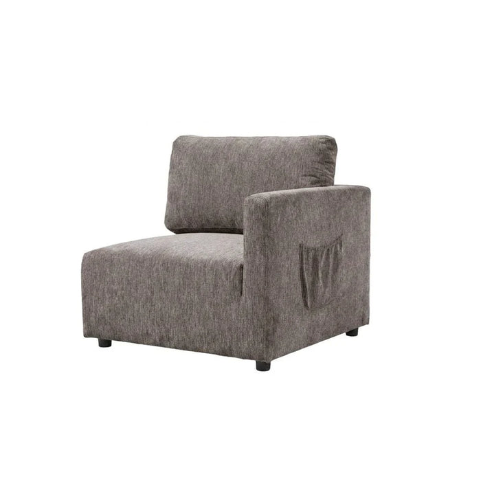 Benjo 1 Seater Right Arm Fabric Modular Sofa - Brown