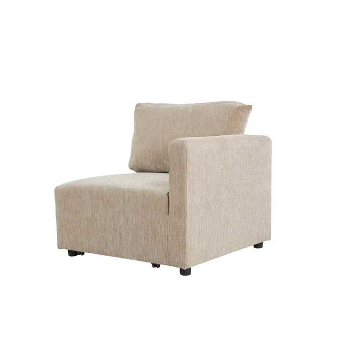 Benjo Corner Wedge Fabric Modular Sofa - Champagne - With 2-Year Warranty