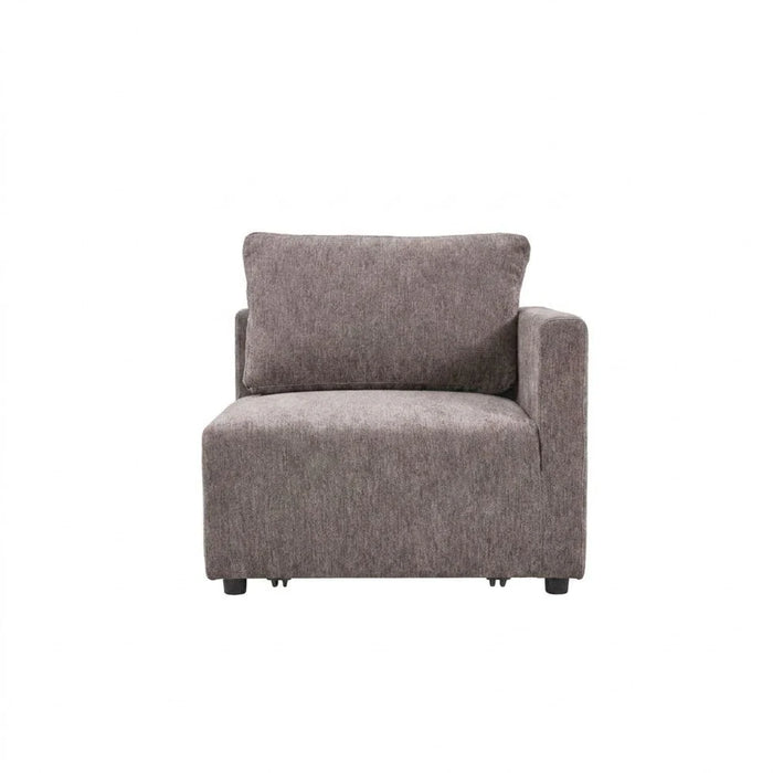 Benjo Corner Wedge Fabric Modular Sofa - Brown
