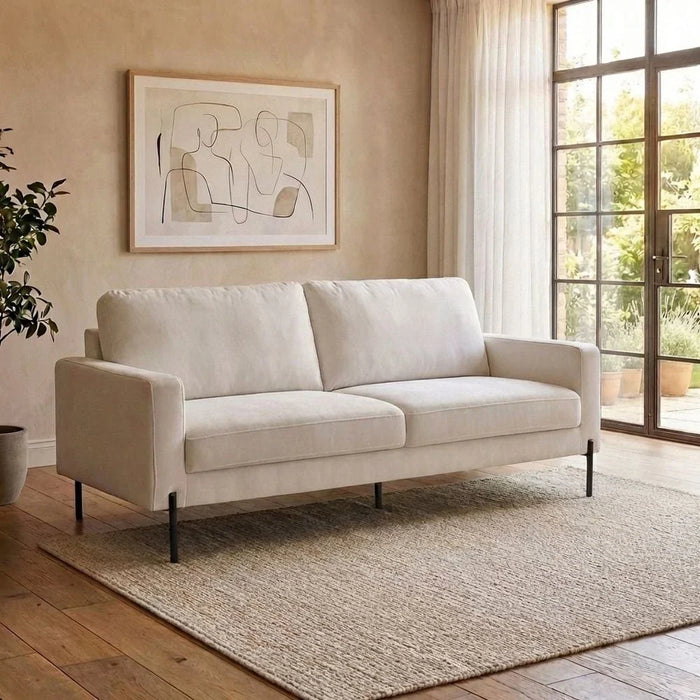 Benji 2-Seater Fabric Sofa - Beige - With 2-Year Warranty