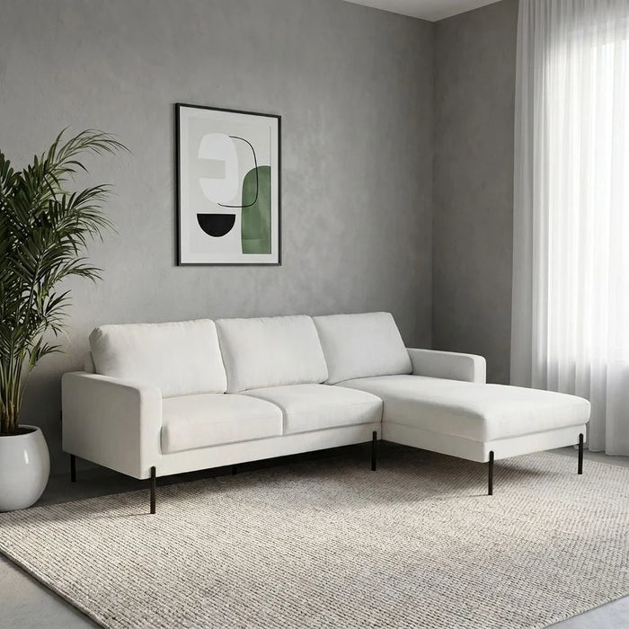 Brandon Fabric Right Corner Sofa - Beige