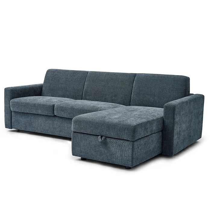 Darion Fabric Right Corner Sofa Bed With  Storage  - Blue
