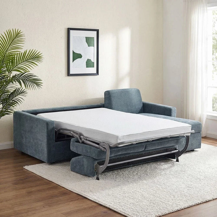Darion Fabric Right Corner Sofa Bed With  Storage  - Blue