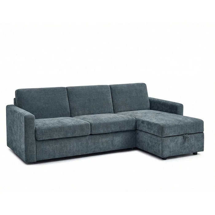 Darion Fabric Right Corner Sofa Bed With  Storage  - Blue