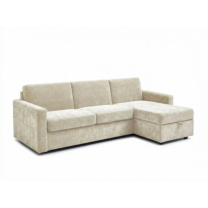 Darion Fabric Right Corner Sofa Bed With  Storage - Beige