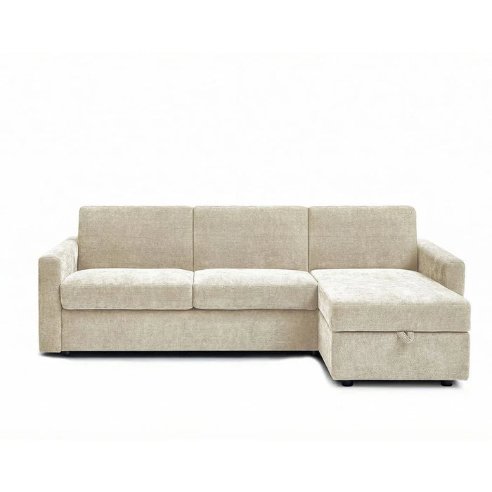 Darion Fabric Right Corner Sofa Bed With  Storage - Beige