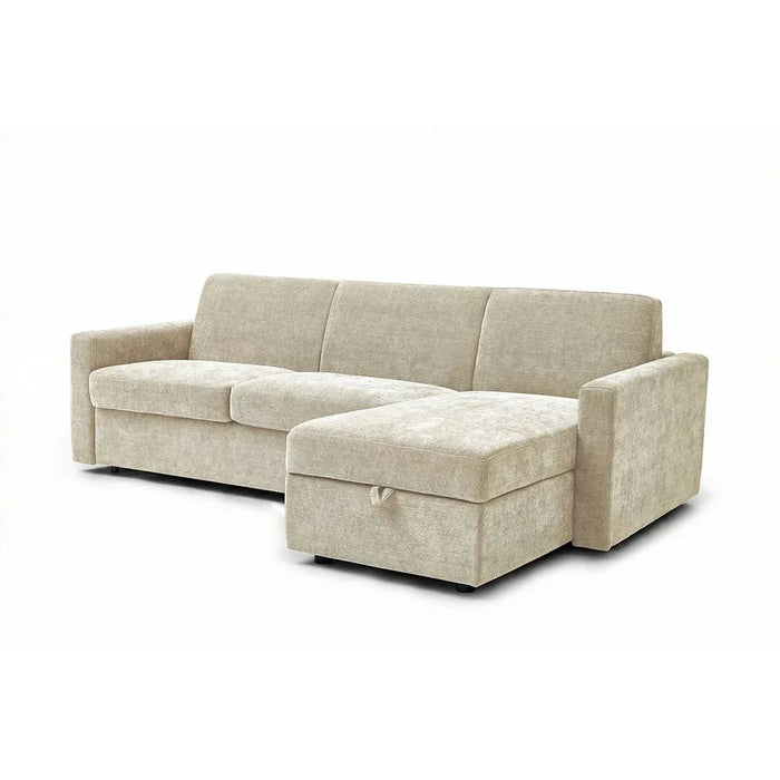 Darion Fabric Right Corner Sofa Bed With  Storage - Beige
